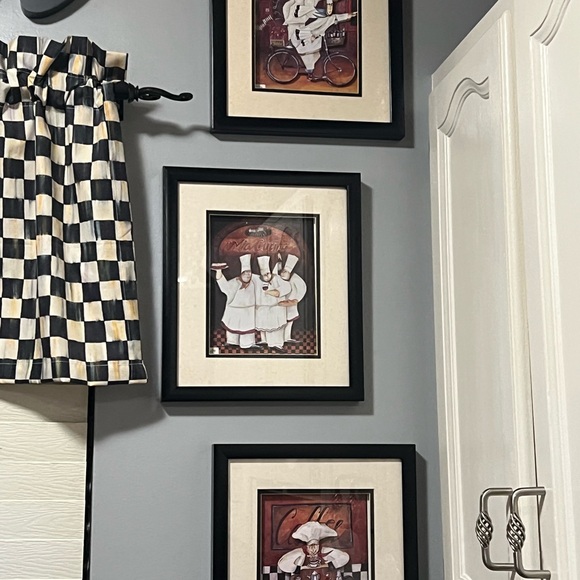 🍇 Set of Three Chef-Themed Framed Art Prints 🍇 - Picture 1 of 5